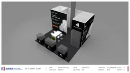 20x20 Peninsula booth design by Exhibit-Rentals